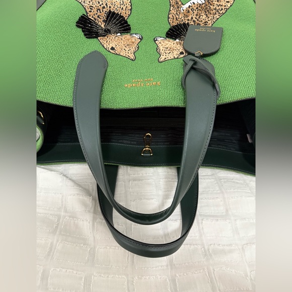 EUC Kate Spade Lady Leopard Manhattan Tote Bag Large. - Picture 7 of 11